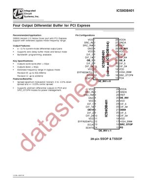 ICS9DB401BFLF datasheet  
